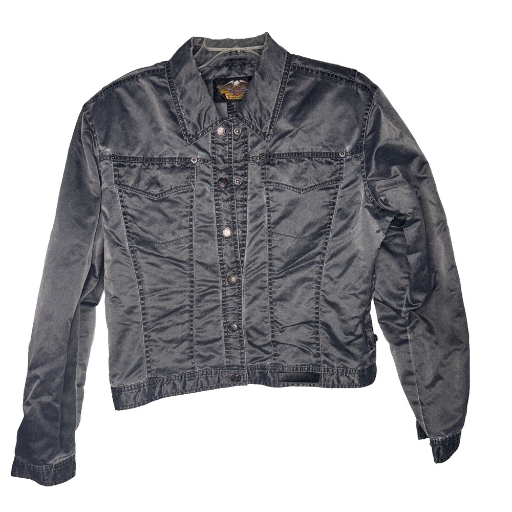 Harley Davidson Motorcycle Black Nylon Riding Jacket Women's Size L